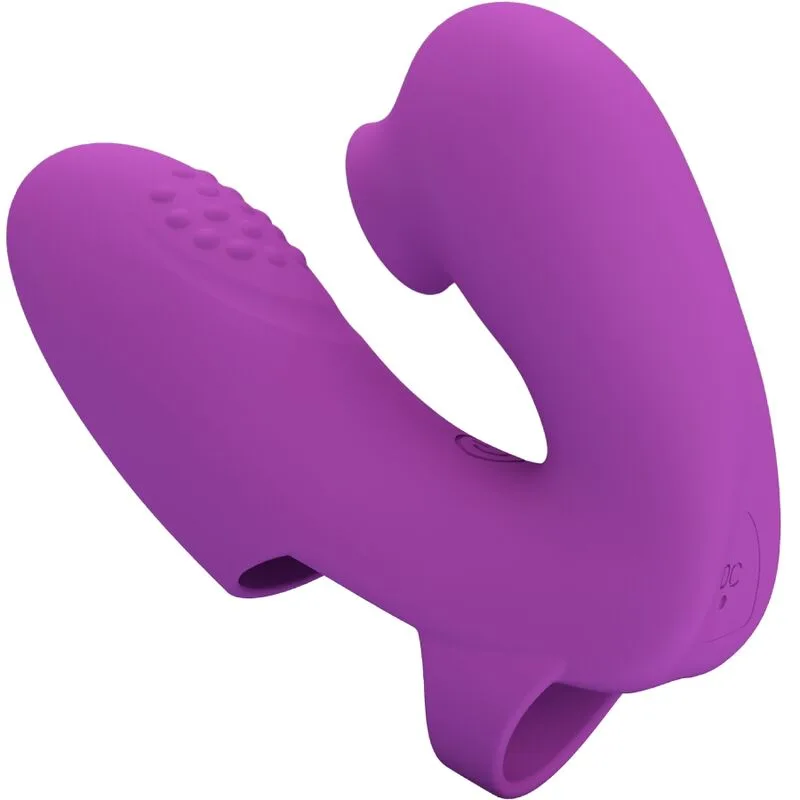 Pretty Love Athena Finger Vibrator with Clitoral Stimulator – Purple