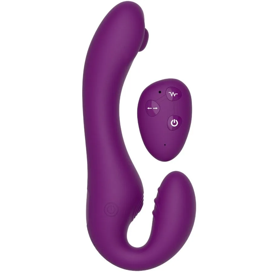 Xocoon - 2-in-1 Strapless Strap-On Pulsvibrator med Fjärrkontroll – Lila