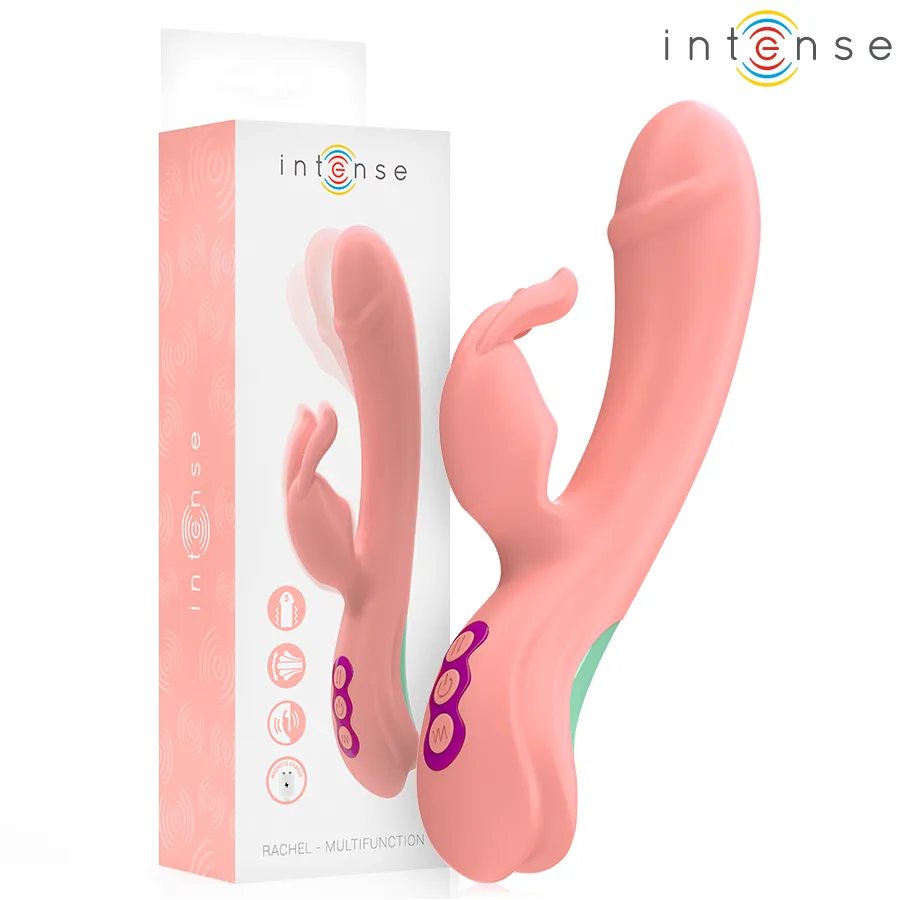 Intense Rachel Rabbit Vibrator – Dubbel stimulering med 5 vibrationsmodi & oscillerande spets, Rosa