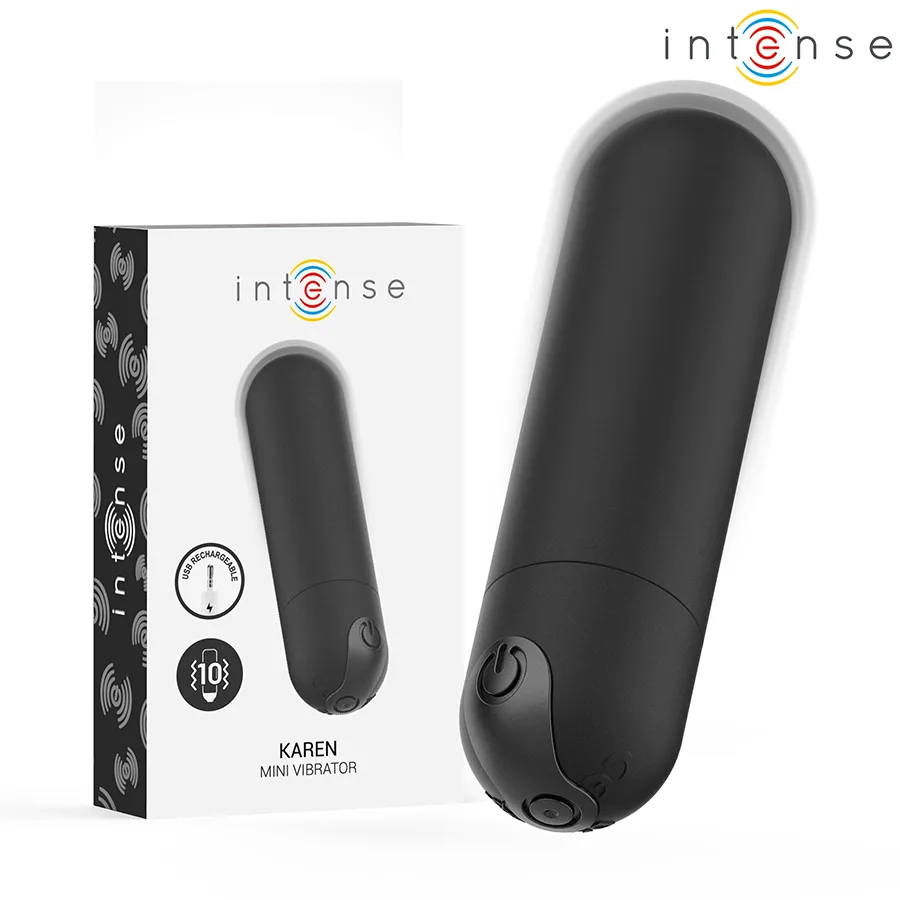 Intense - Karen Mini Uppladdningsbar Vibrerande Bullet-Stimulator Svart