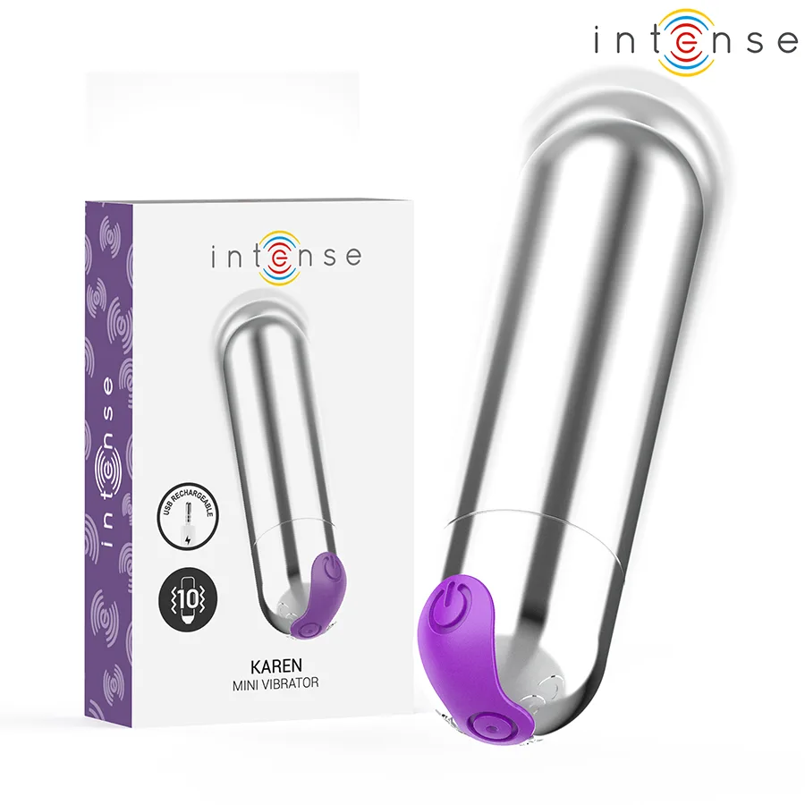 Intense - Karen Mini Uppladdningsbar Vibrerande Bullet Stimulator – Silver