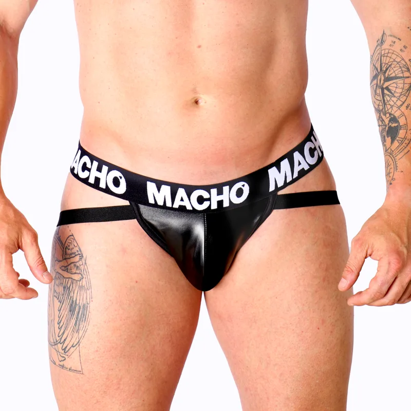 Macho MX25NC Jock Strap – Svart Konstläder | XL