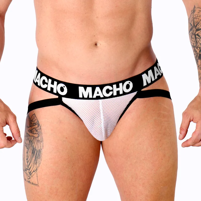 Macho MX26X1 Grid Jockstrap – Vit, Storlek L