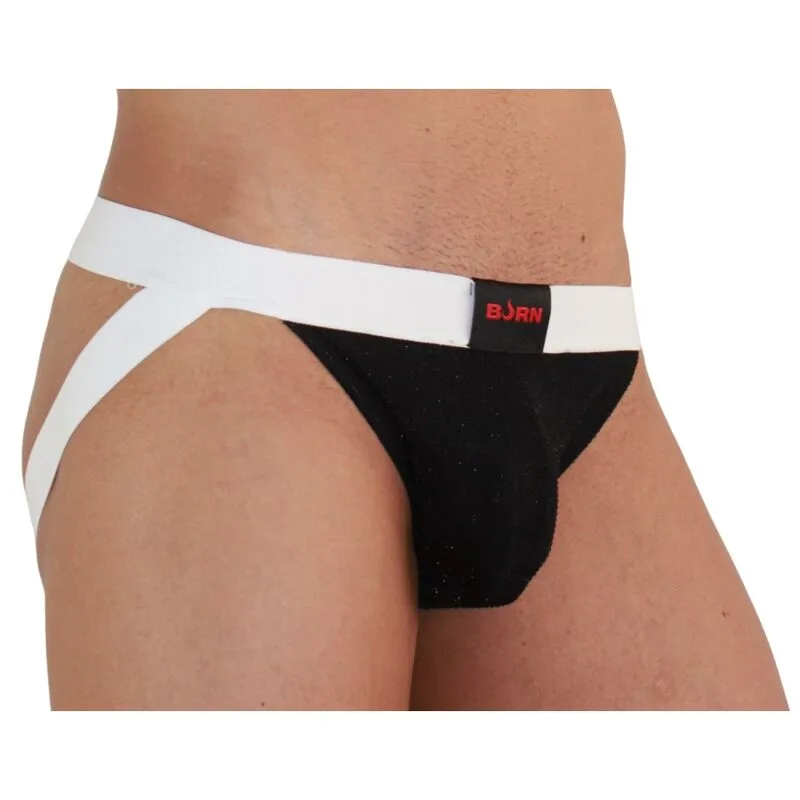 BURN 004 Jock Shiny - Herr Jockstrap i Vit, Storlek L