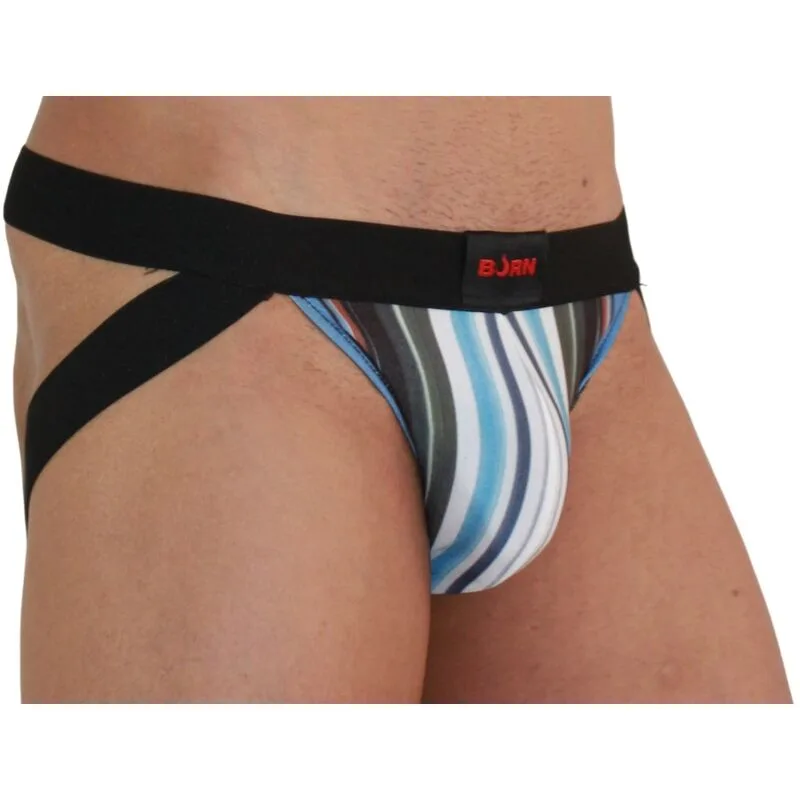 BURN - 009 Jock Multicolor | Men's Designer Jockstrap | Black | Size S