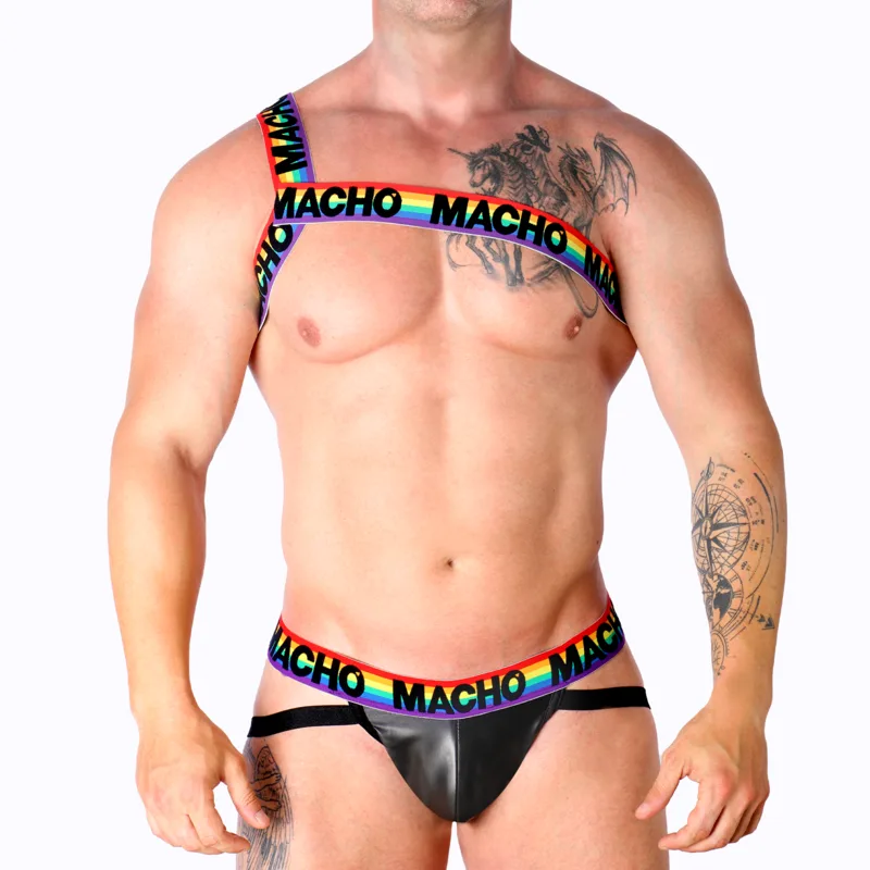 Macho - Roman Harness Pride Edition, Storlek: S/M