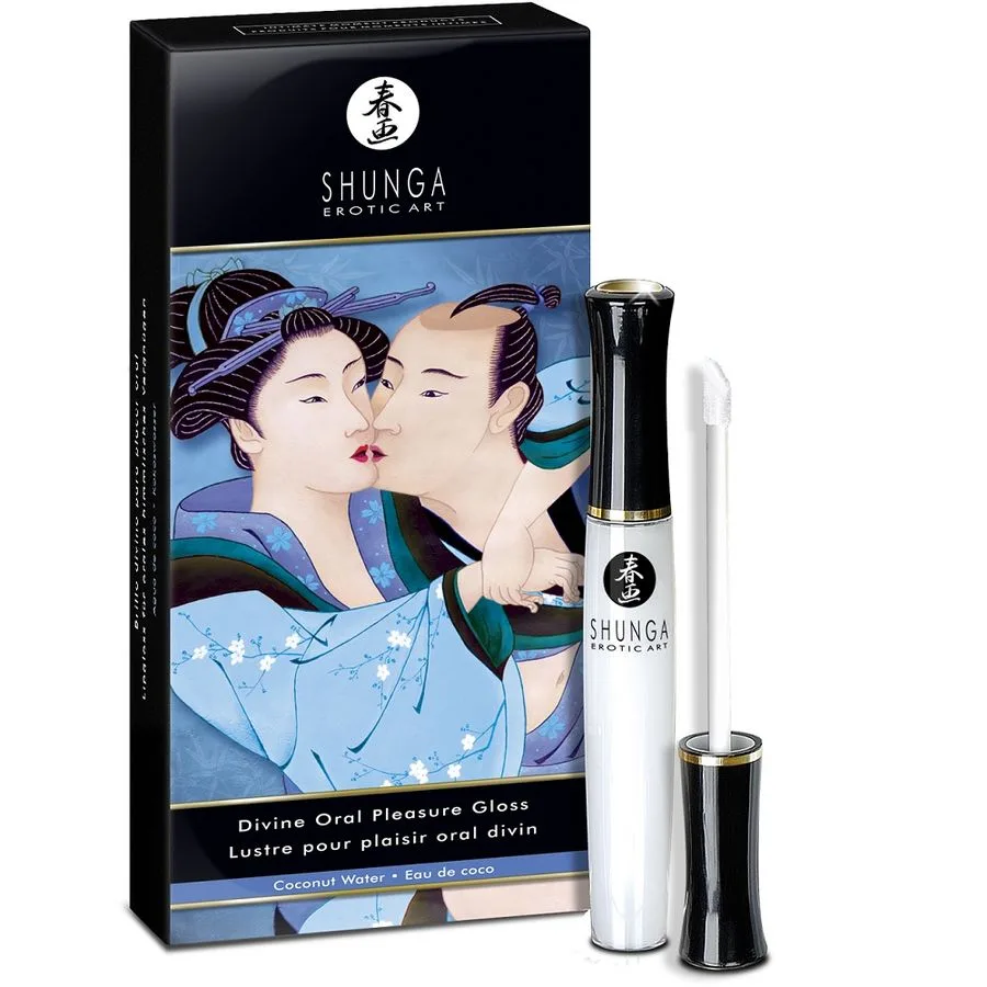 Shunga Divine Lip Gloss – Coconut Water Flavour | Oral Pleasure Enhancement Gloss
