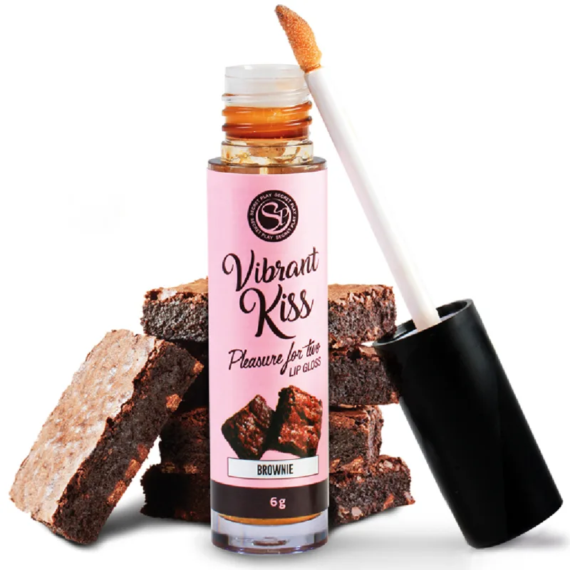Secretplay - Lip Gloss Vibrant Kiss Brownie – Stimulating Edible Lip Gloss