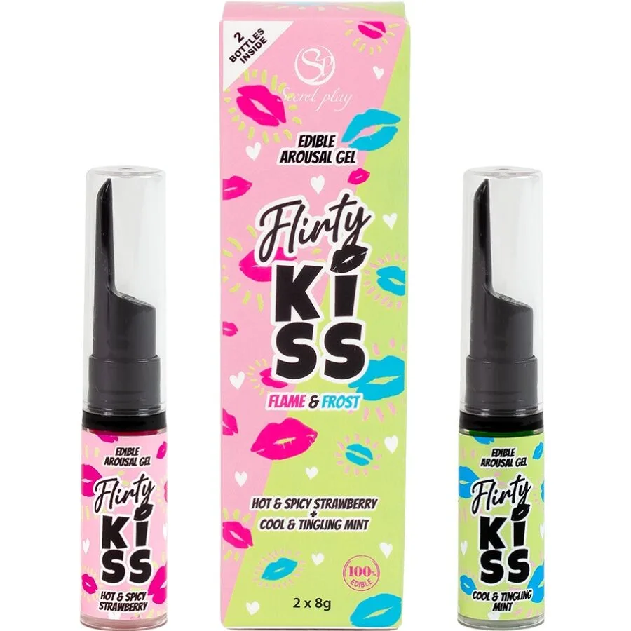 Secretplay Flirty Kiss Dual Sensation Oral Pleasure Gels – Strawberry Warming & Mint Cooling – 2 x 8 g