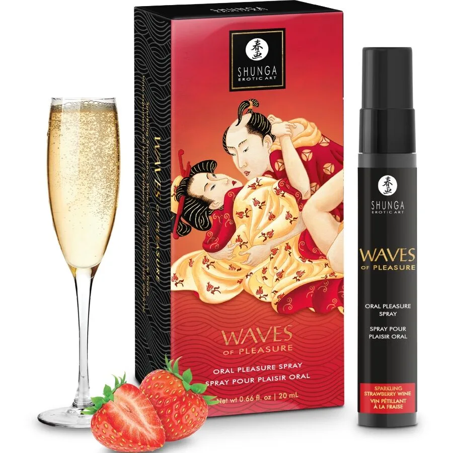 Shunga - Waves Pleasure Spray for Oral Stimulation, Seductive Strawberry Flavour, 20 ml