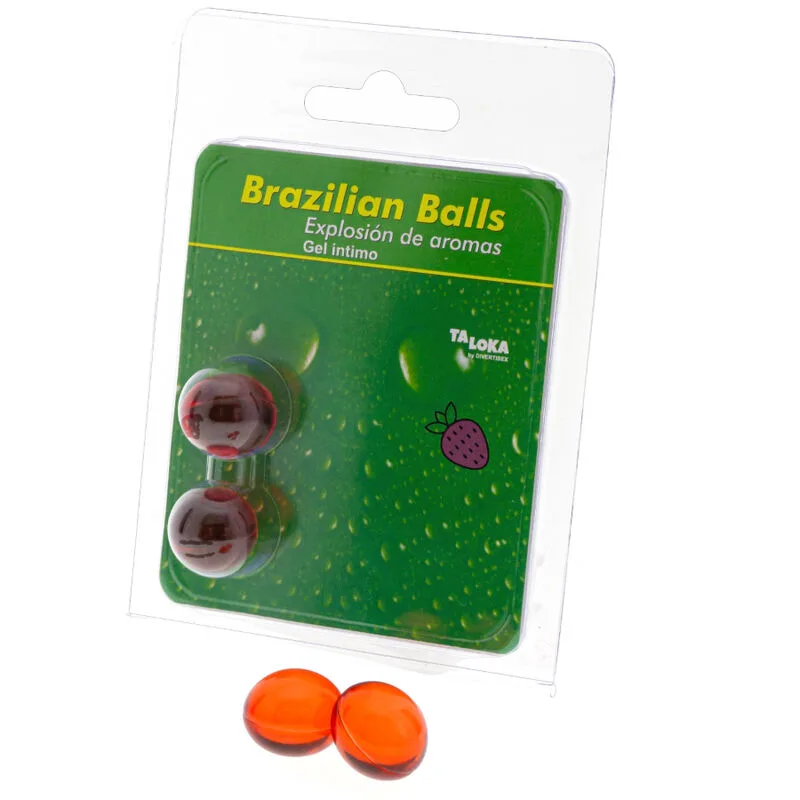 Taloka - Brasilianska Njutningsbollar med Jordgubbsgel för Intimt Massage (2-pack)