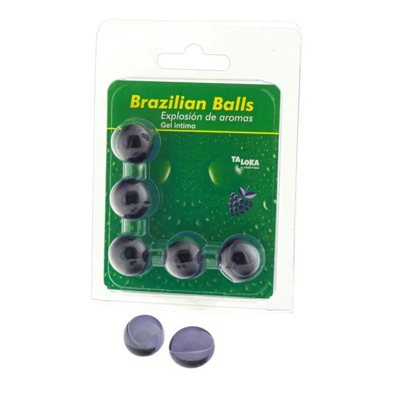 Taloka - 5 Brasilianska Njutningskulor Bär-Doftande Intimt Massagegel