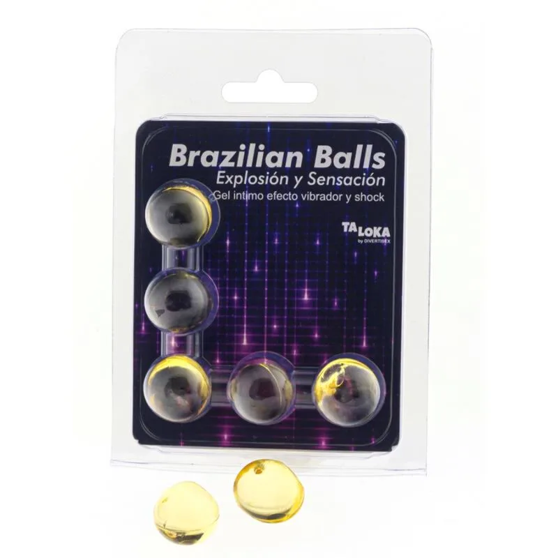 Taloka - 5 Brasilianska Massagebollar med Stimulerande & Stickande Sensationsgel