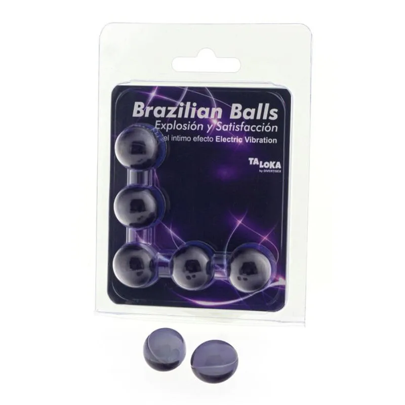 Taloka - Brasilianska Stimulerande Massagebollar med Elektrisk Vibrerande Sensationsgel (Förpackning med 5)