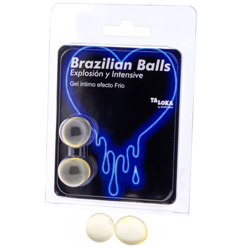 Taloka - 2 Brazilian Massage Balls with Cold & Vibrating Sensation Stimulating Gel