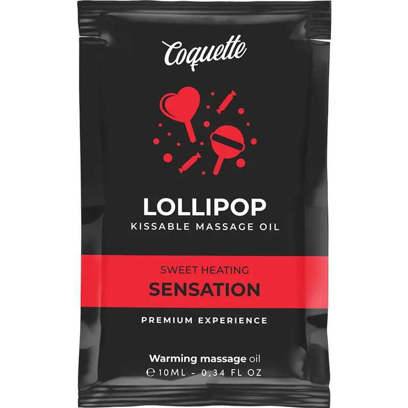 Coquette Chic Desire - Pocket Lollipop Kyssbar Värmande Massageolja | Värmande Känsla | 10 ml