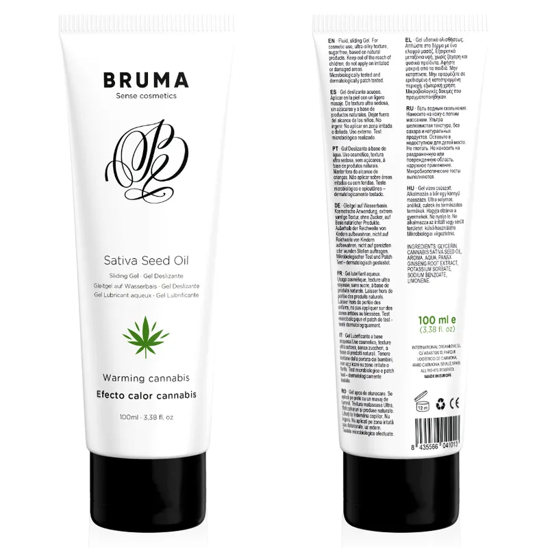 Bruma - Sativa Seed Oil Warming Sliding Gel with Cannabis Flavour 100 ml
