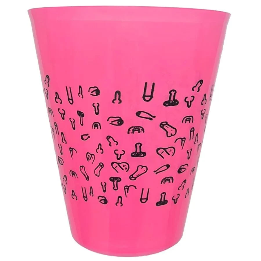 Diablo Picante – Fuchsia 500 ml Reusable Party Cup with Anatomical Motifs