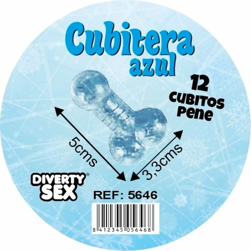 Diablo Picante - 12 Penis-Shaped Hard Silicone Hanging Ice Cube Tray – Blue