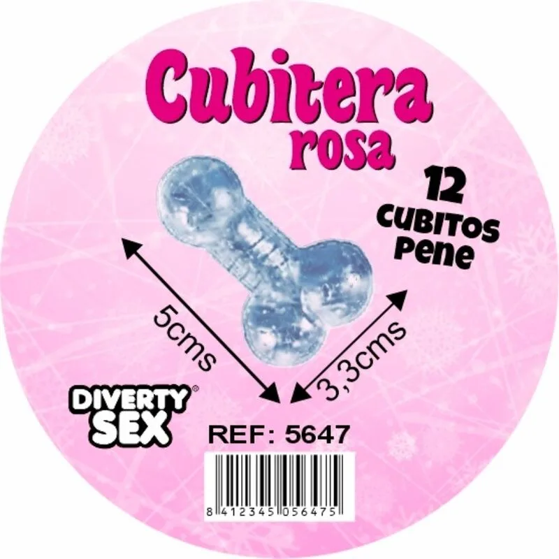 Diablo Picante - 12 Penis-Shaped Silicone Ice Cube Tray with Hanging Loop | Pink