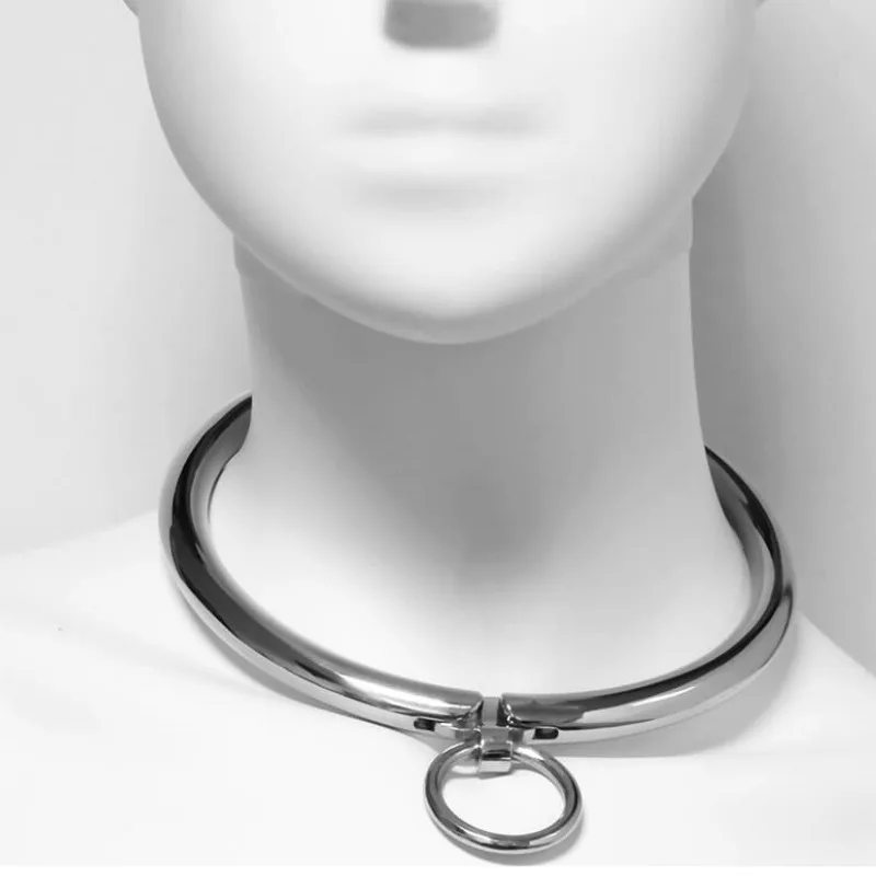 Metal Hard – Stainless Steel Locking Combination Collar with D-Ring, 13.5 cm Inner Diameter