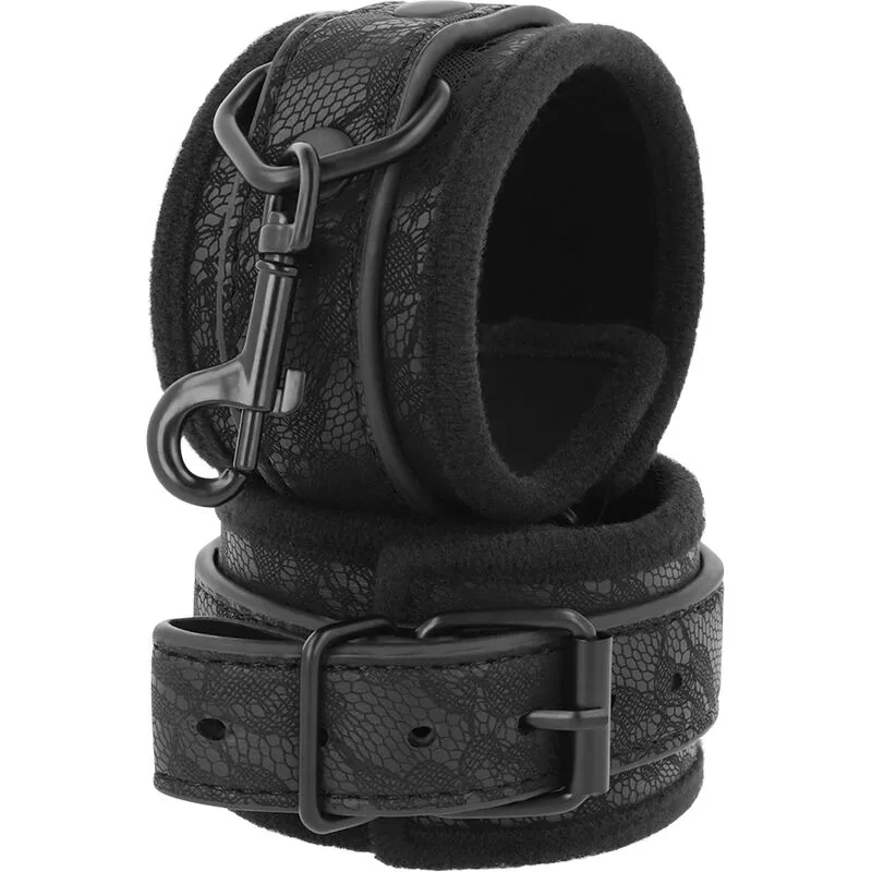 Darkness – Luxe Universal Bondage Wrist Cuffs in Black Brocade
