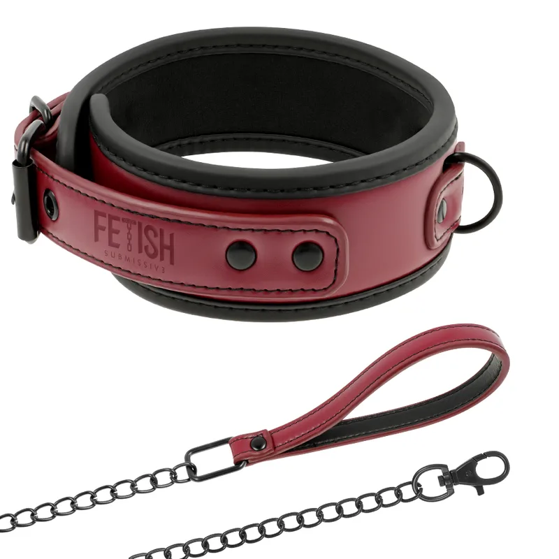 Fetish Fantasy Series Submissive Dark Room – Neoprene-Lined Chain Collar Necklace