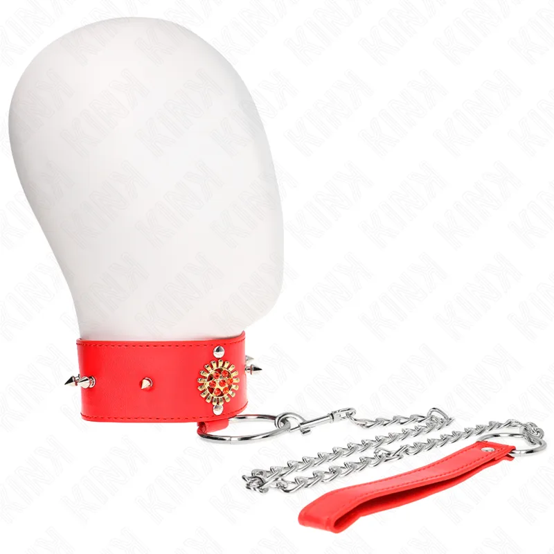 Kink - Red Diamond Collar Necklace with Adjustable Belt | 65 cm Necklace | 35–51 cm x 7 cm Belt