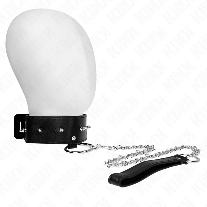 Kink Collar Necklace with Leash & Silver Studs – Adjustable 36–43 CM, 65 CM Leash, Model 2
