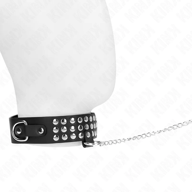Kink Collar & Necklace with Adjustable Strap – 65 CM Necklace / 37–42 CM x 5.3 CM Strap – Shiny Finish