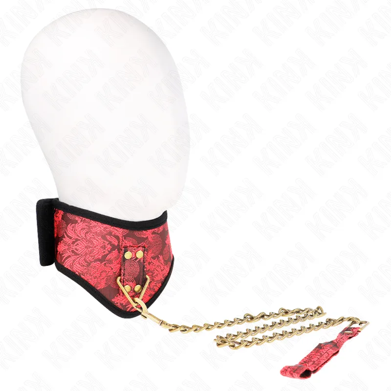 Kink Scandal Model Restraint Necklace with Lace Strap – 75 cm Collar with 44 x 10 cm Cuff Panel