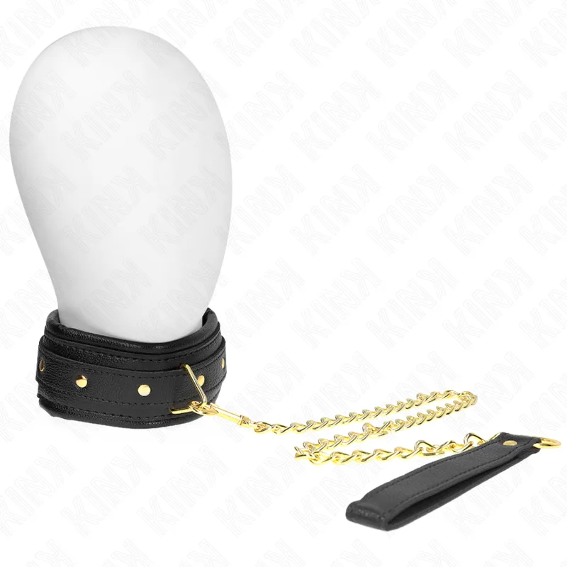 Kink Adjustable Faux Leather Choker Necklace with Foam-Backed Strap – Model 1 (37–54 cm x 3 cm)