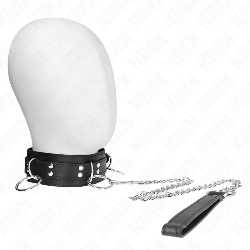 Kink 3-Ring Restraint Collar Necklace with Strap – 80 cm Necklace / 53 x 5 cm Strap