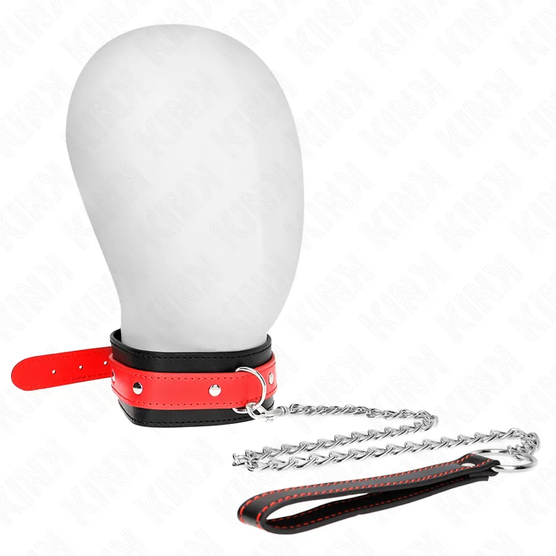 Kink Adjustable Red Strap Collar Necklace – 65 cm Total Length, Adjustable 36–43 cm, 5 cm Width