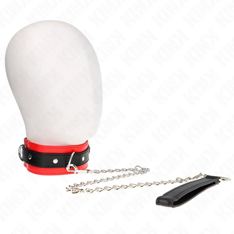 Kink Basic Collar with Leash Set - Model 3 Red, 53 x 5 cm Collar with 65 cm Leash