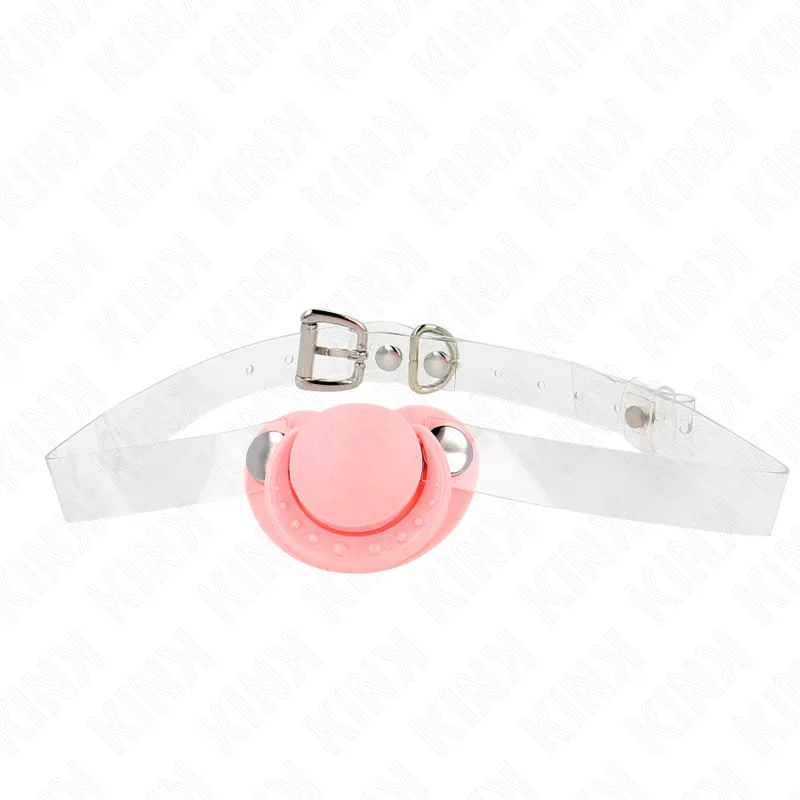 Kink - Pink Pacifier-Shaped Mouth Gag | Adjustable Strap 43–60 cm | Shield 5.5 x 4 cm