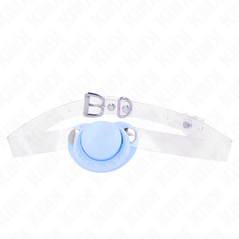 Kink Light Blue Pacifier-Shaped Mouth Gag – 5.5 x 4 cm Shield, Adjustable Strap 43–60 cm