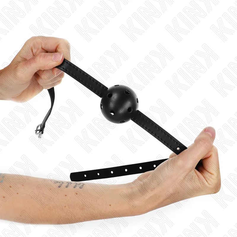 Kink Simplicity Breathable Ball Gag – 4.5 cm Ball with 62 x 1.5 cm Adjustable Strap, Black