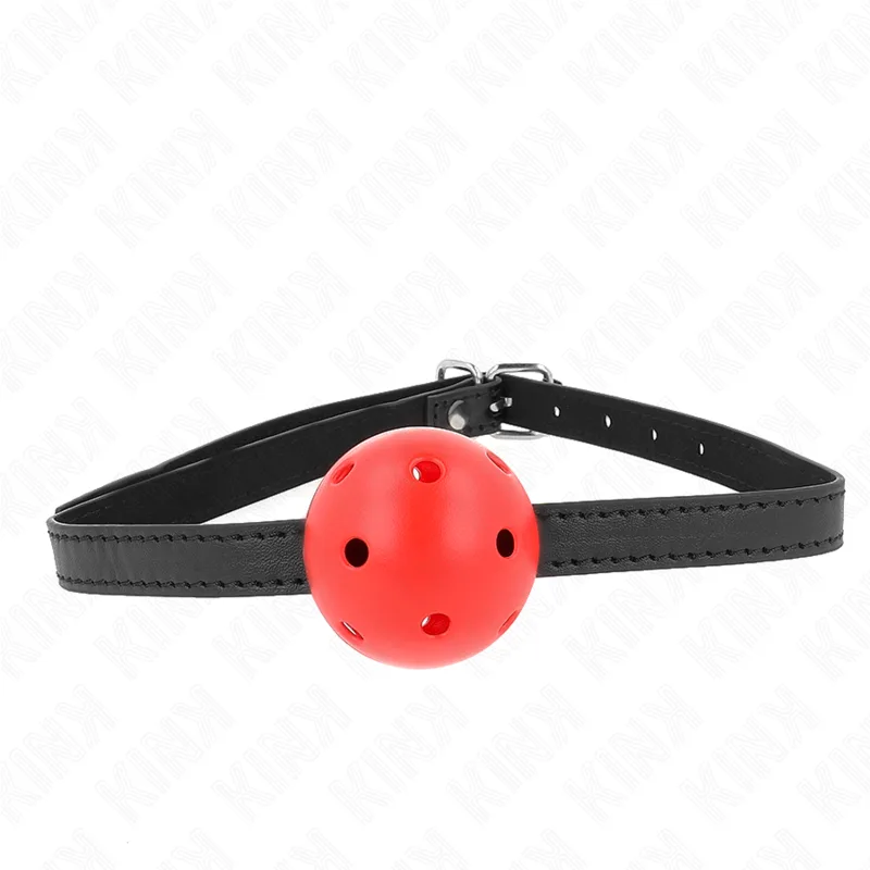 Kink Simplicity Röd Andningsbar Ball Gag med Justerbart Band