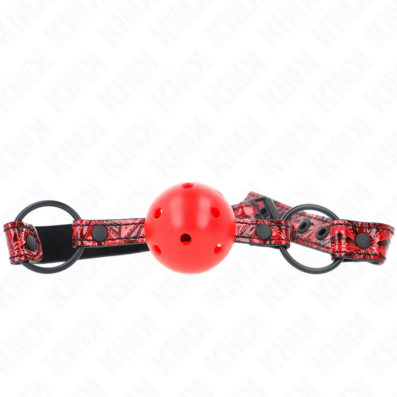 Kink Diamond Pattern Ball Gag – 4.5 cm Ball, Adjustable Strap 42–60 cm