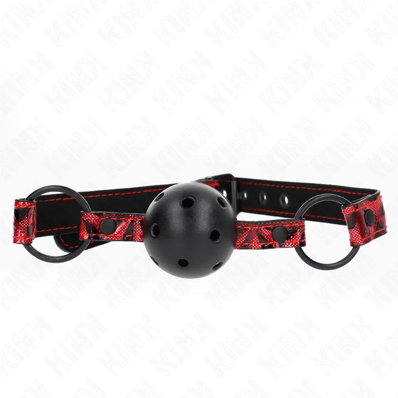 Kink Diamond Pattern Ball Gag – 4.5 cm Ball, Adjustable Strap 42–60 cm