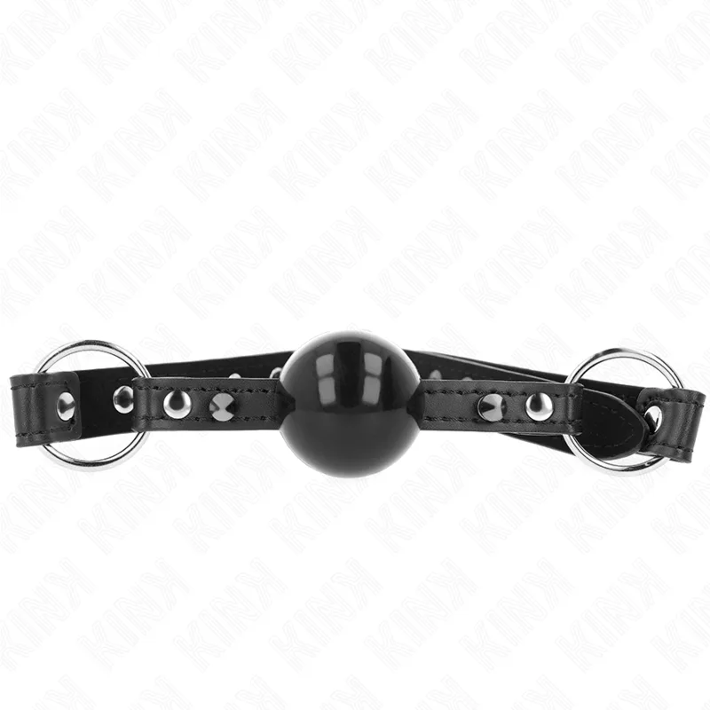 Kink Ball Gag with Tip Rivet Detail and Snap Lock Closure – 4 cm Ball, 65 x 2 cm Strap