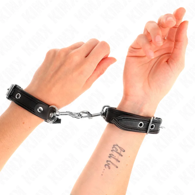 Kink Mini Black Studded Wristbands – Adjustable 16–22 cm x 2 cm (Set of 2)