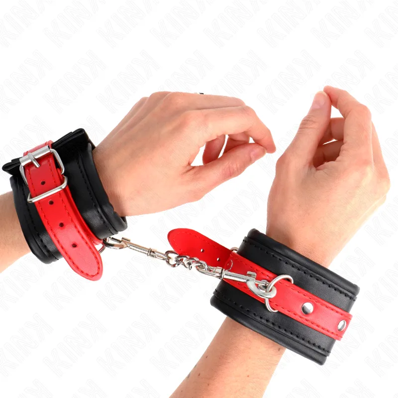Kink Justerbara Handledsbojor – Svart med Rött Bältesdetalj (17–28 cm x 6 cm)