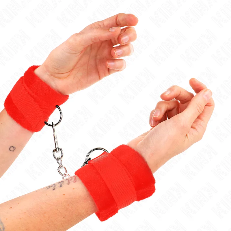 Kink Beginner Fur-Lined Handcuffs Red