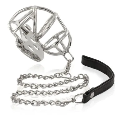 Metal Hard – Stainless Steel Chastity Cage with Restraint Strap