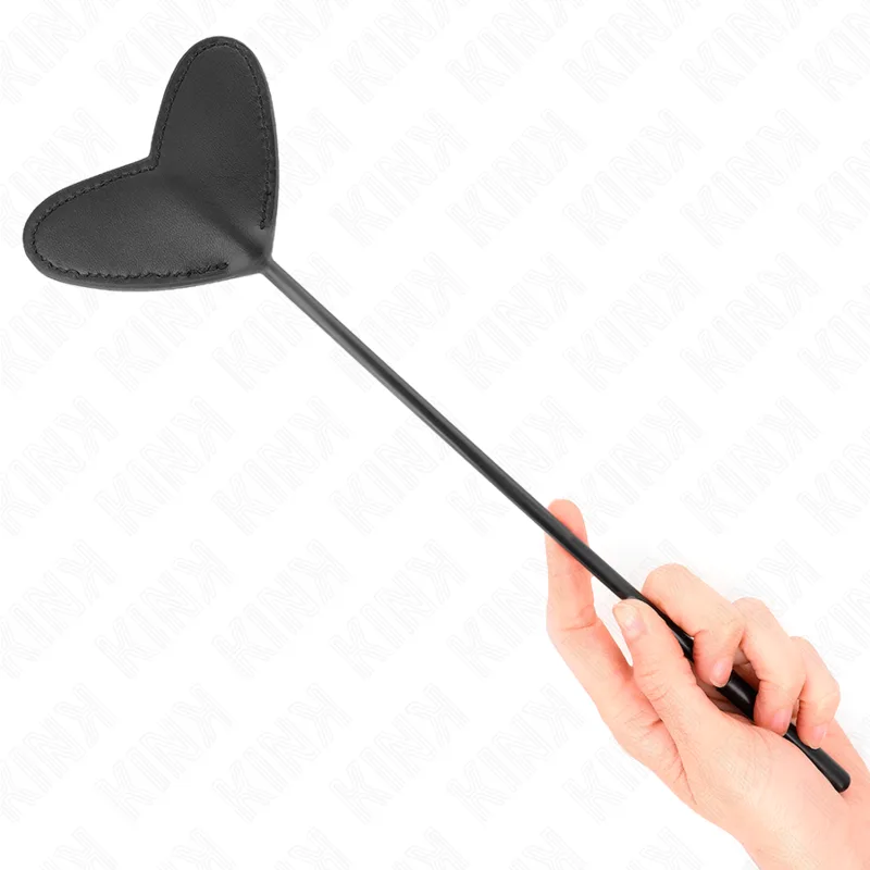 Kink Hjärtformad Smiskpaddel – Svart, 33 x 10 cm