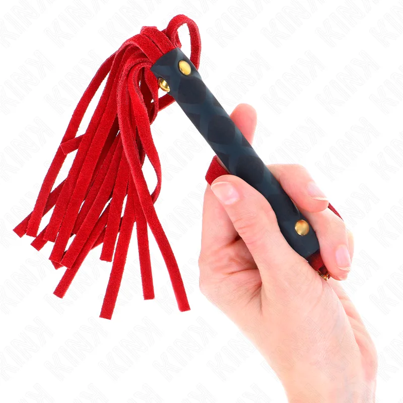 Kink Red Suede Mini Whip 30 cm – Sensorisk Lek Flogger
