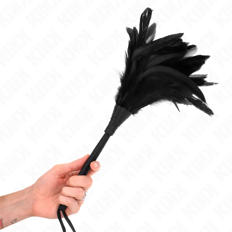 Kink Black Maids Horn-Shaped Feather Tickler – 36 cm