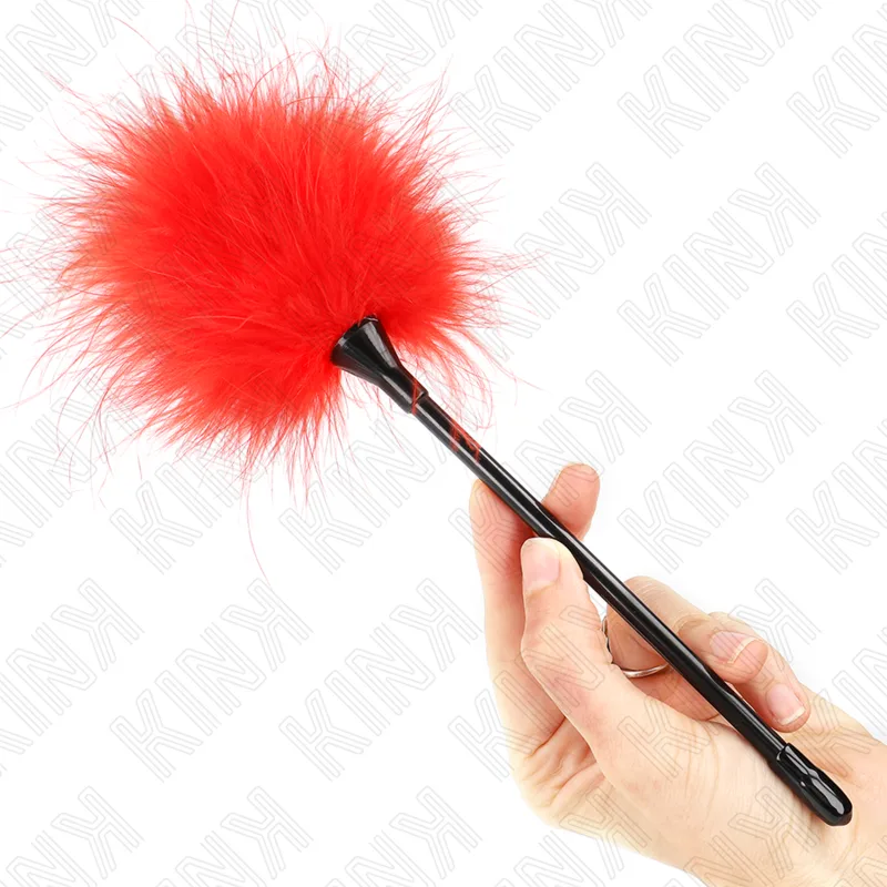 Kink Red Tickle Feather Teaser 27 cm – Sensory Stimulation Accessory for Bondage Play